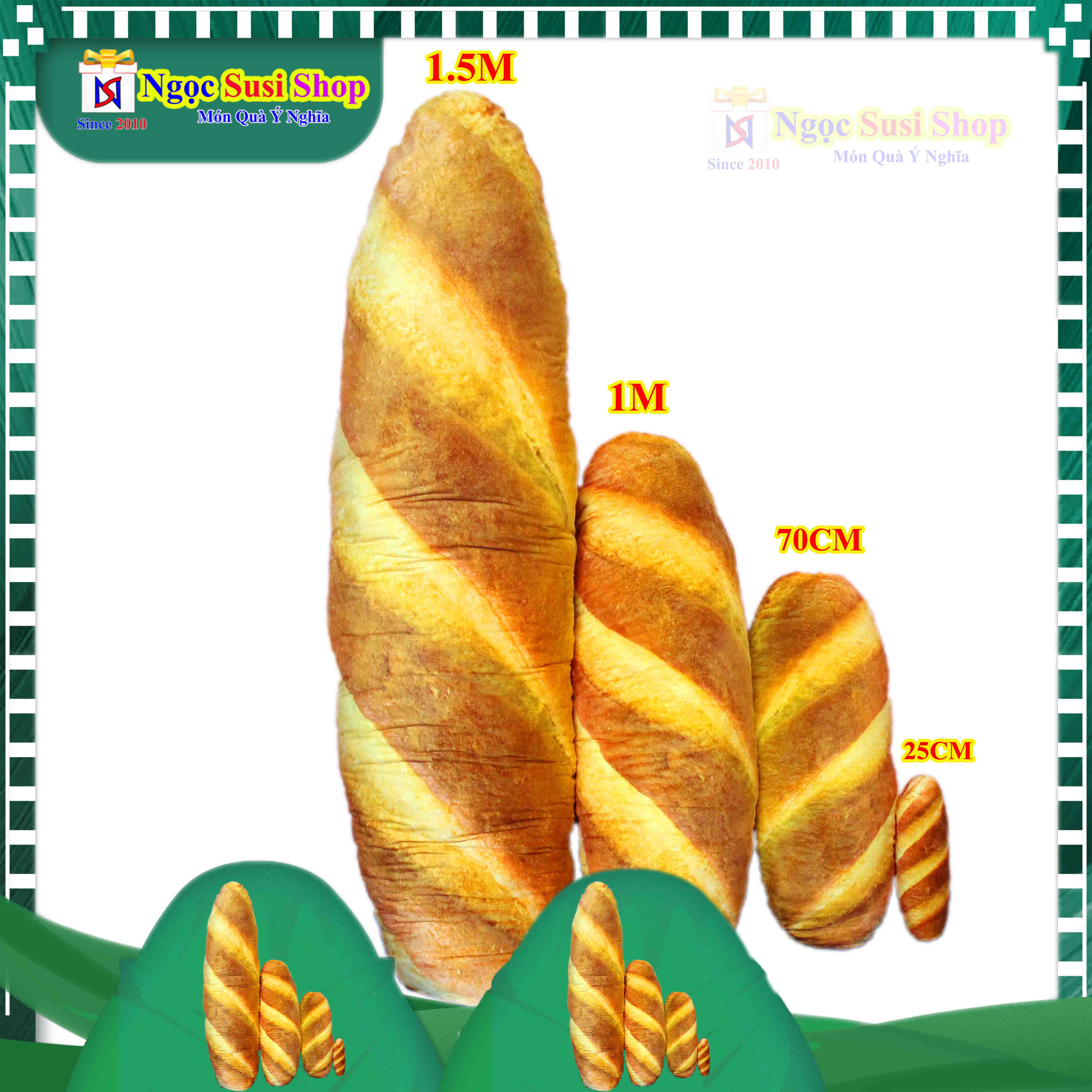 BÁNH MÌ 3D NHỒI BÔNG SIÊU TO KHỔNG LỒ SIÊU MỀM MỊN