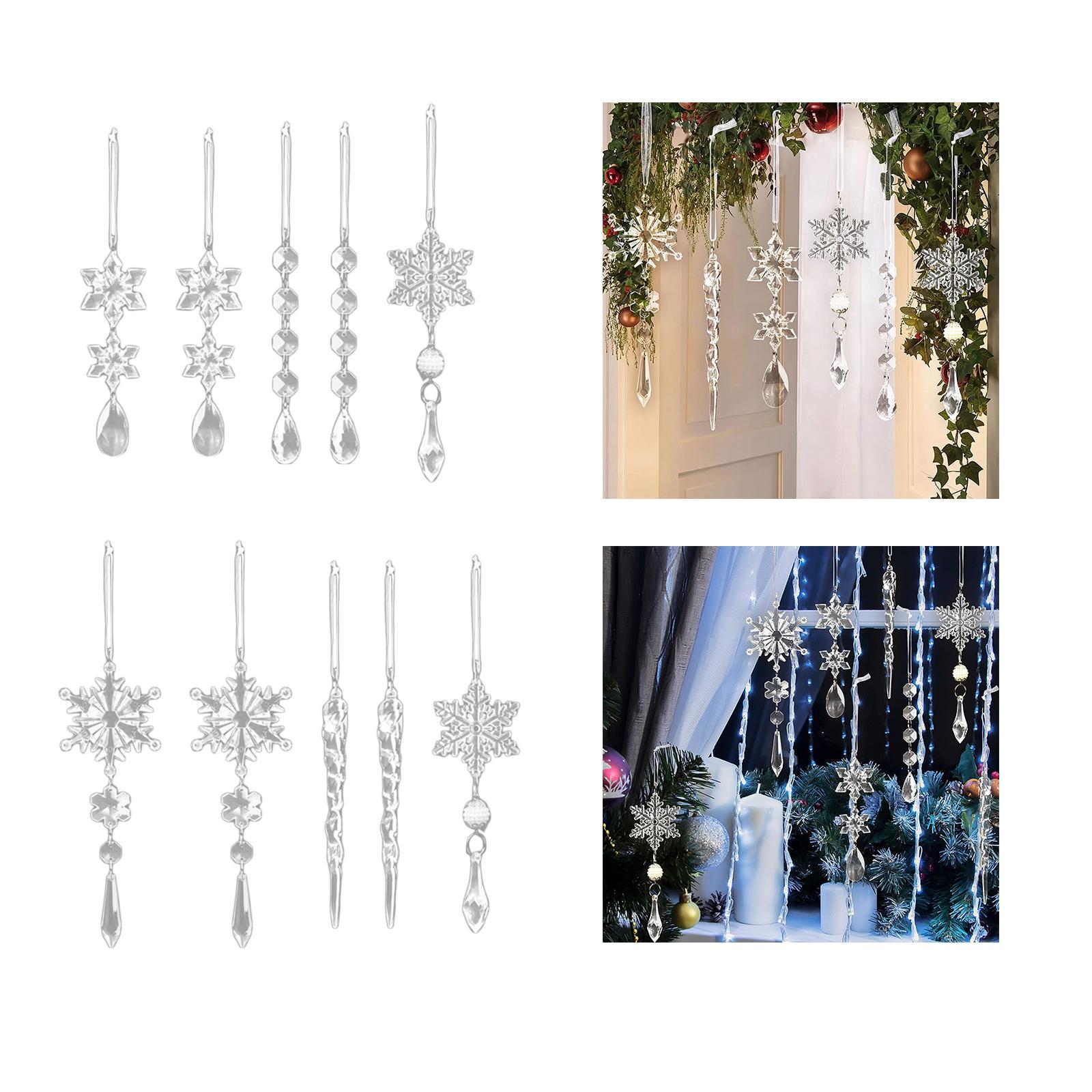 Christmas Party Decoration DIY Transparent Clear Acrylic Snowflake Ornaments
