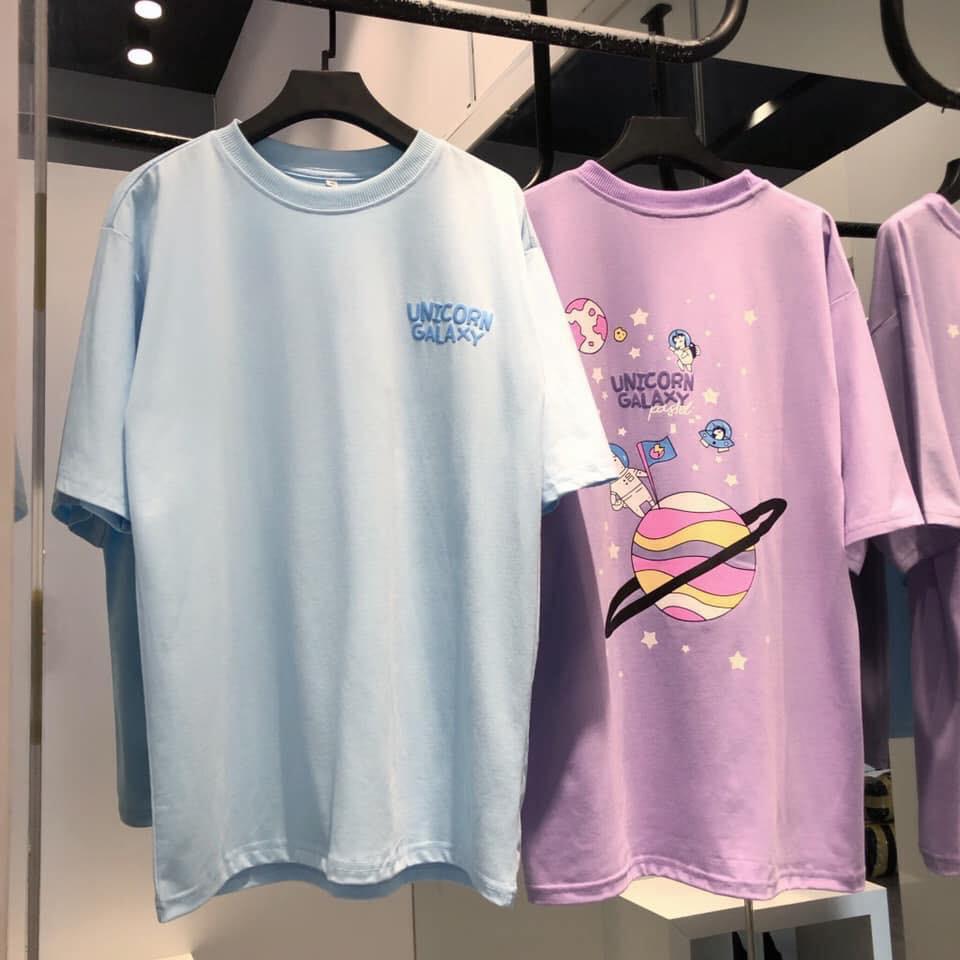Áo thun tay lỡ form rộng GALAXY UNICORN ulzzang COUPLE UNISEX