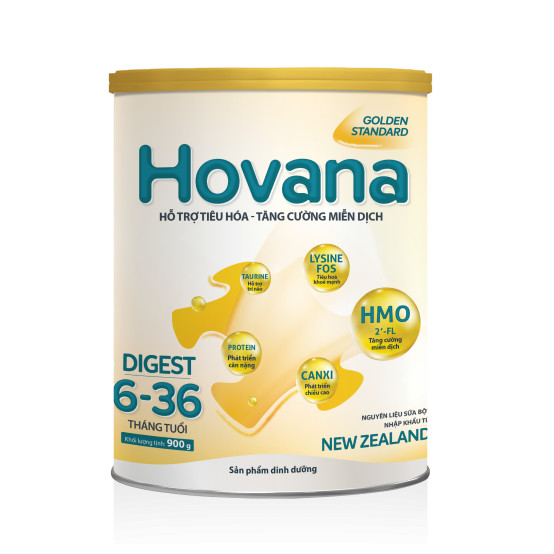 Sữa Bột Hovana Digest 900gr hỗ trợ tiêu hóa, tăng cường miễn dịch, tăng cân tự nhiên