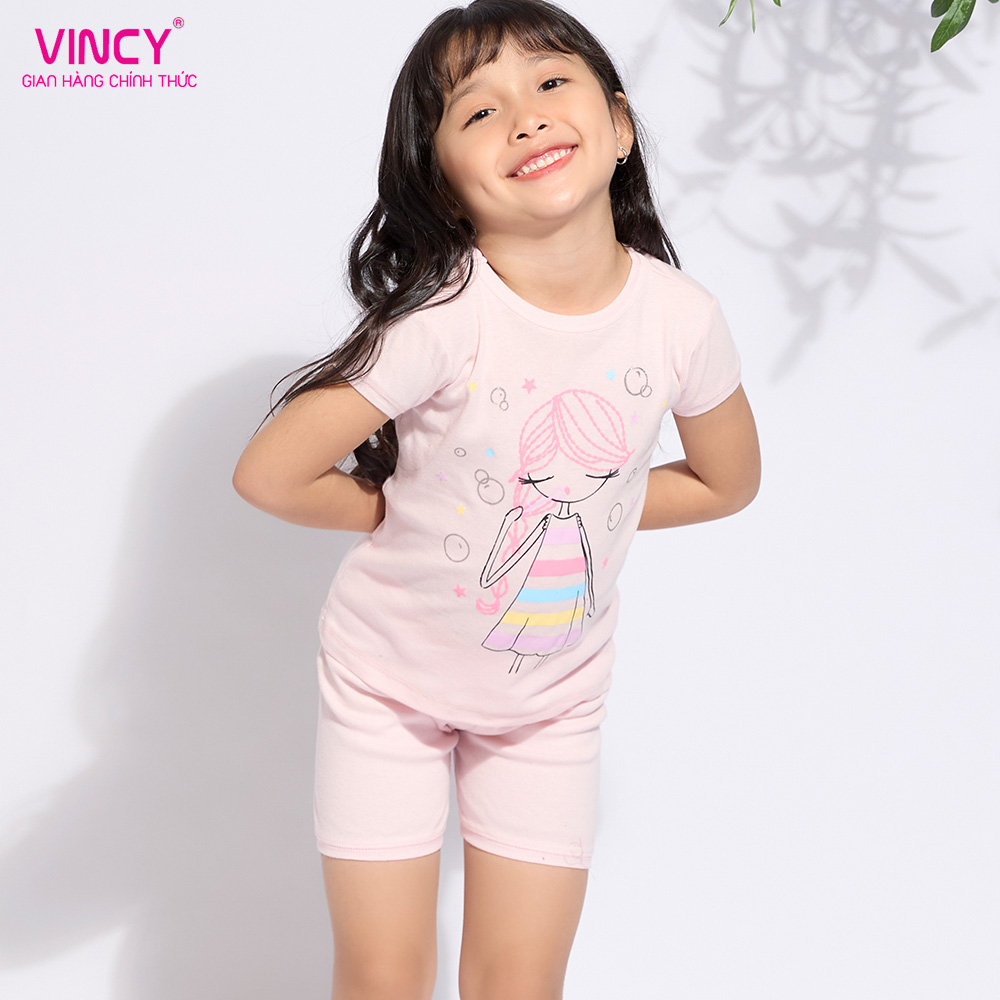 Bộ shorts thun bé gái Vincy KST030W12