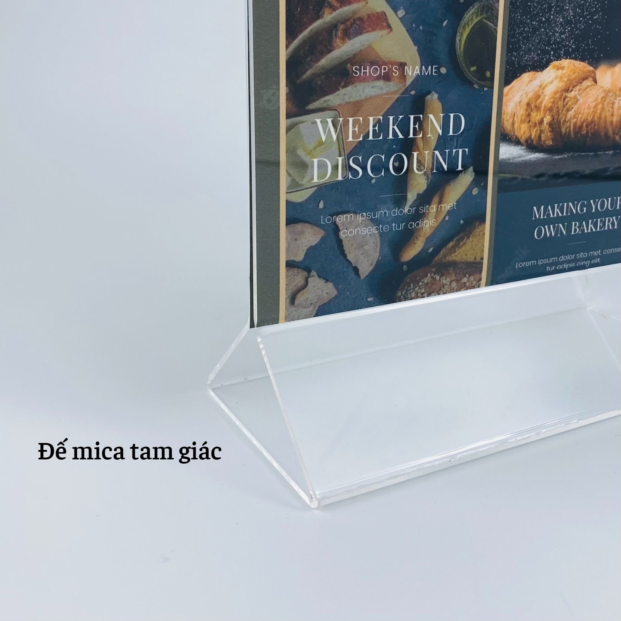 Kệ mica 2 mặt Enter E01 210x300mm chân tam giác A4 đứng