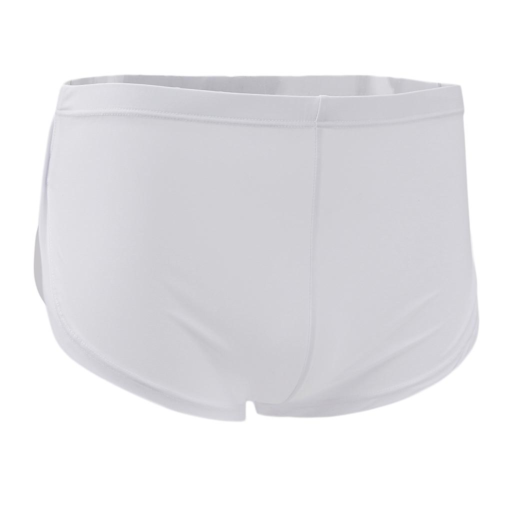 Soft Comfy Mens Side Split Solid Briefs Bulge Pouch Boxers Low Rise Sports Home Underwear Panties
