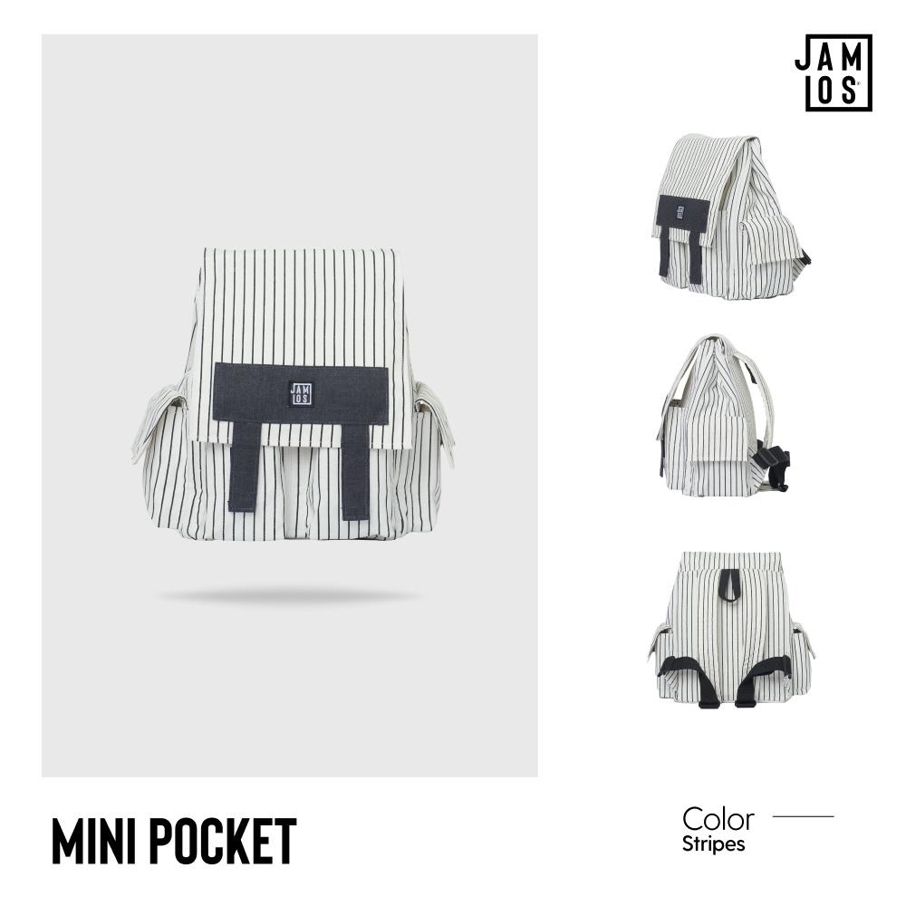 Balo thời trang đi học nhiều ngăn nhỏ gọn vải canvas Mini Pocket Backpack JAMLOS