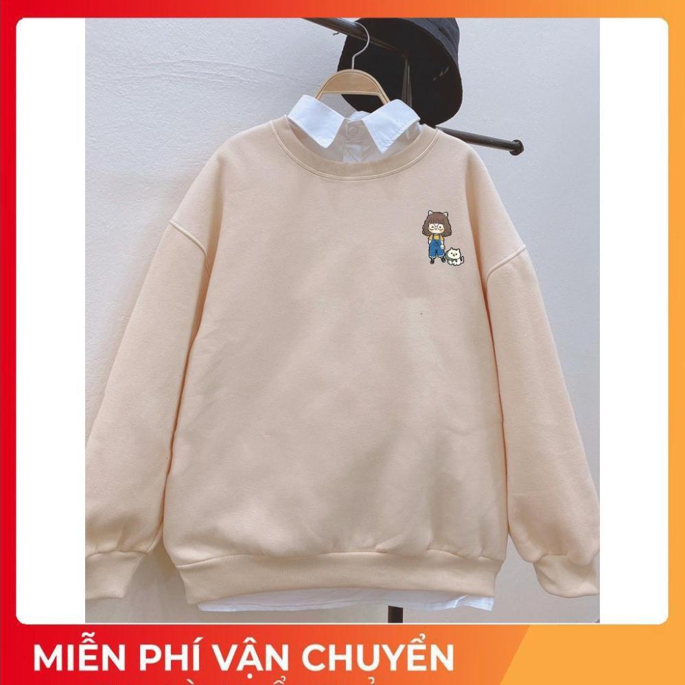 Áo Sweater Cô Chủ và Cún Con form rộng, áo sweater Cô Chủ và Cún Con phong cách oversize unisex