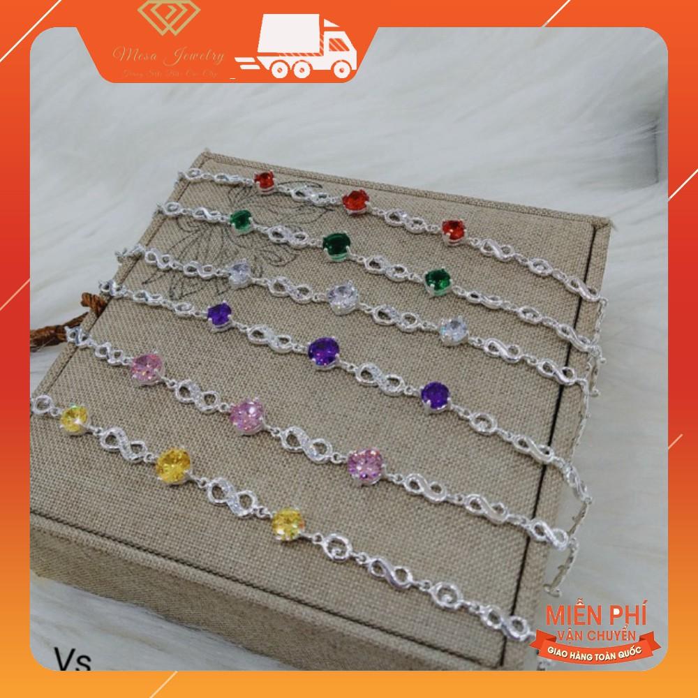 Lắc tay bạc ta số 8 đủ màu theo mệnh
