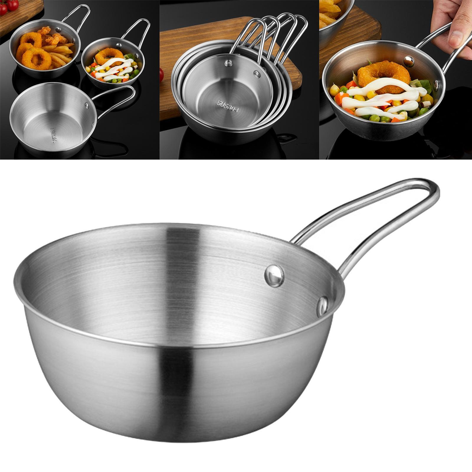 Stainless Steel Camping Travel Bowl with Handle Sturdy for Hiking