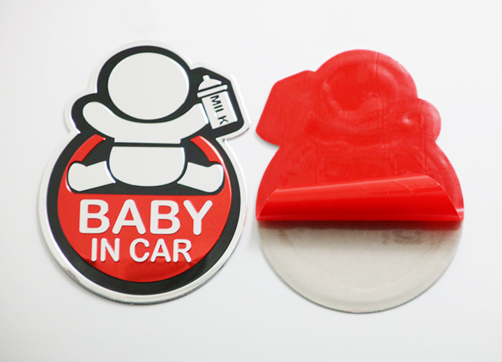 Logo dán kim loại BABY IN CAR