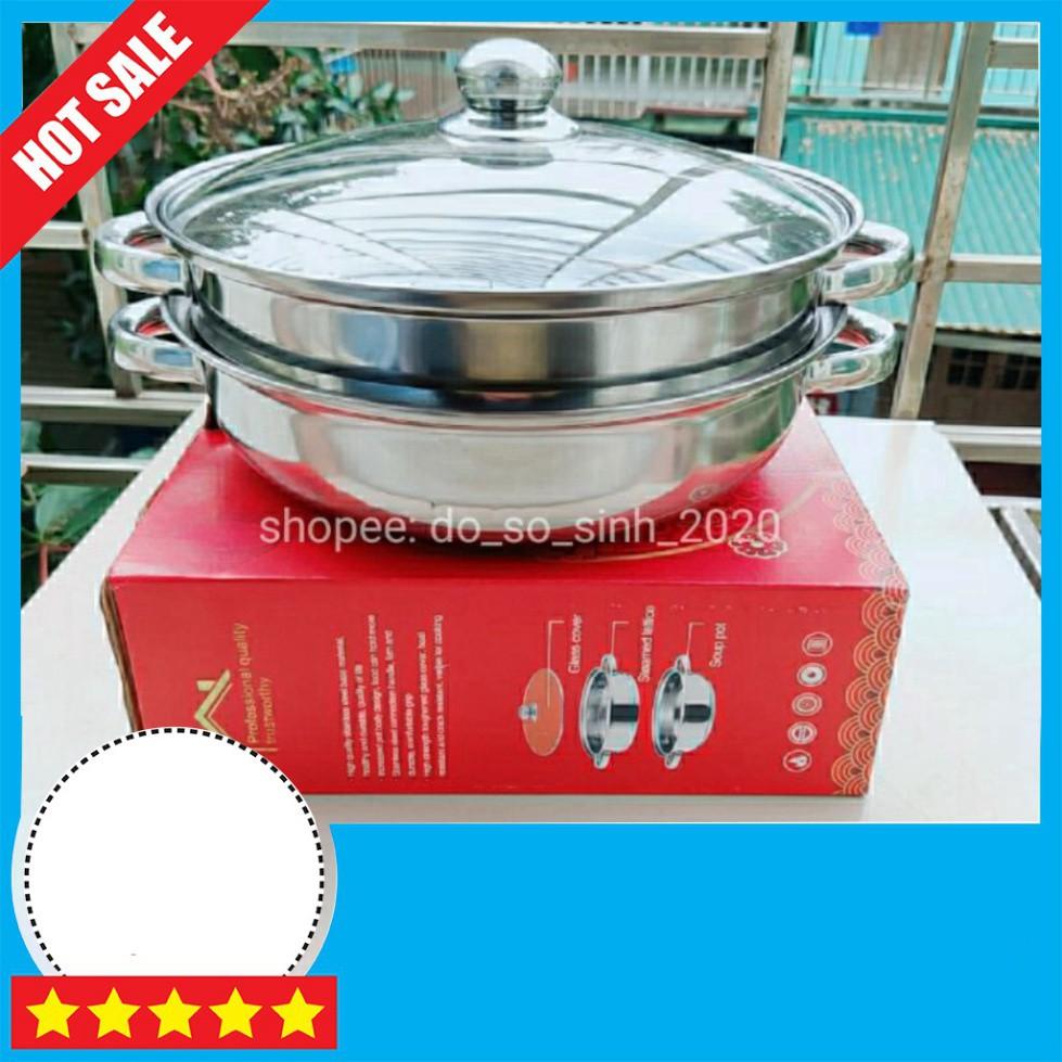 Nồi hấp 2 tầng inox đẹp ️FREESHIP️ Nồi hấp đa năng tiện lợi