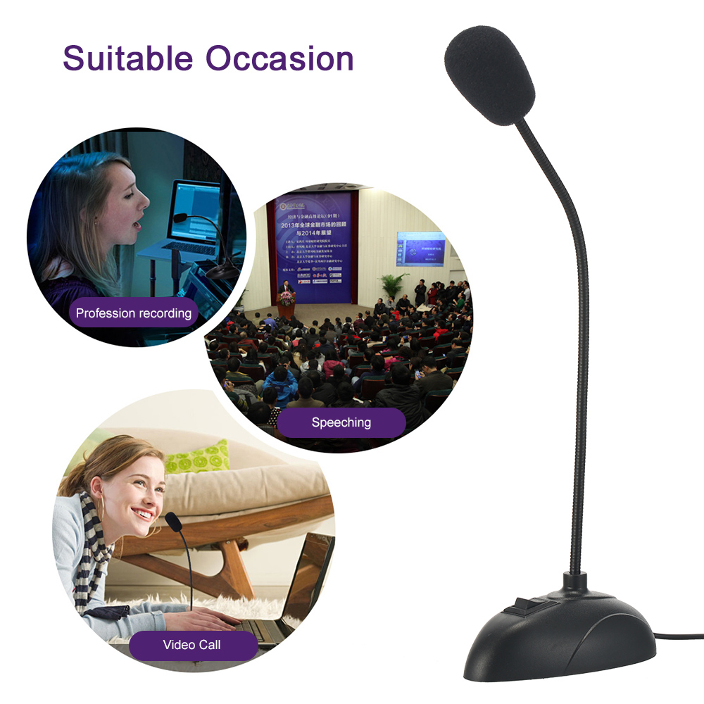 Chân Đế Micrô Có Dây Đầu Cắm Cổ Ngỗng Linh Hoạt Mini Studio 3,5 Mm Cho Máy Tính PC Máy Tính Để Bàn Máy Tính Xách Tay