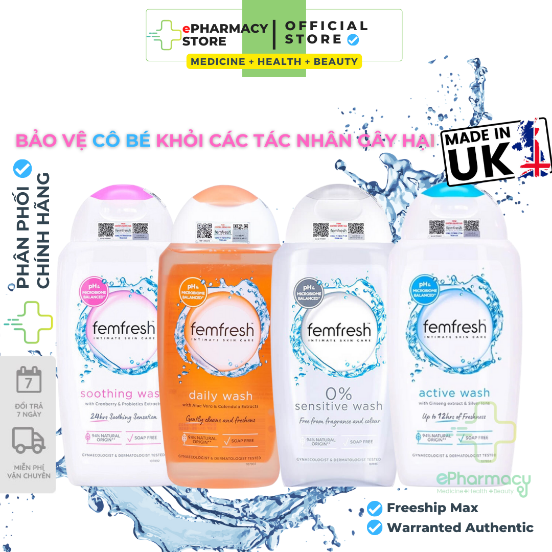 Dung dịch vệ sinh phụ nữ Femfresh Wash - 250ml