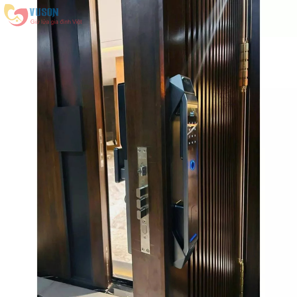 Khoá cửa vân tay Demax SL968 CNC Face ID, App wifi - Hàng chính hãng