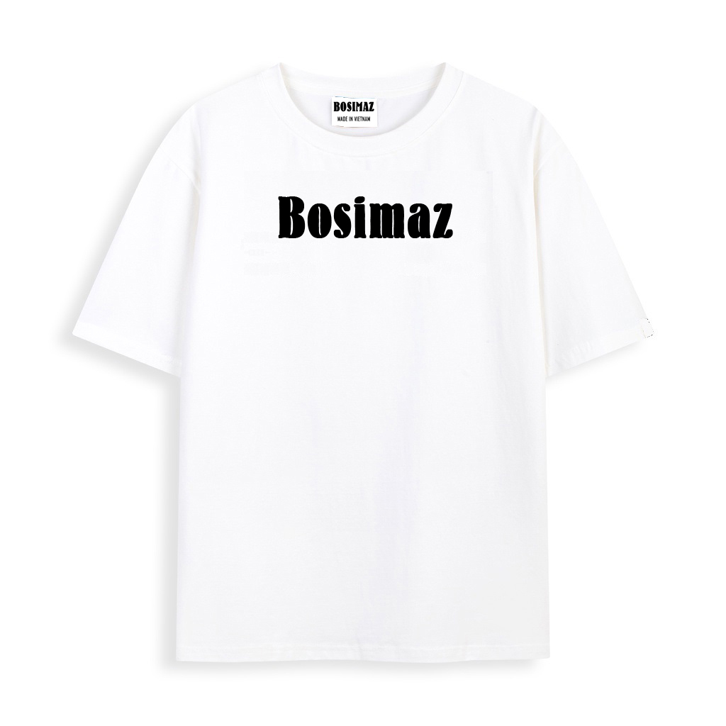 Áo thun Unisex Bosimaz TS012 cổ tròn tay lỡ phom rộng in logo, thun contton 100%, vải đẹp dày, thoáng mát không xù lông.