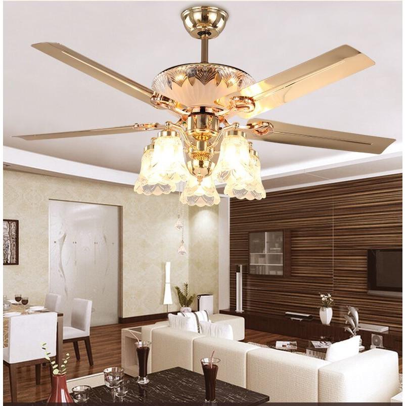 Quạt trần Đèn chùm kiểu dáng Châu Âu, 5 đèn LED - KNQ71