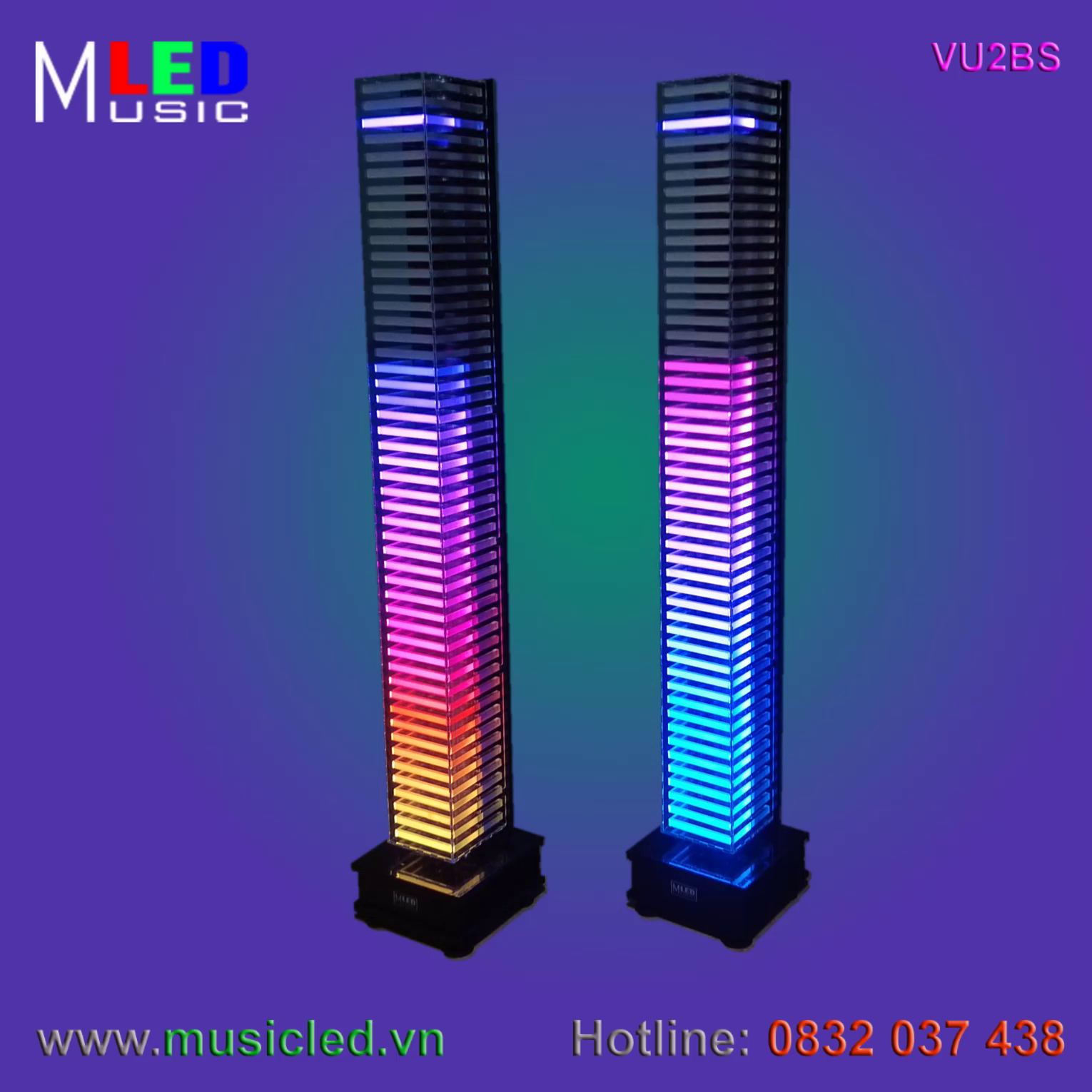 Đôi đèn Music LED nháy theo âm lượng nhạc cỡ lớn (VU2BS)