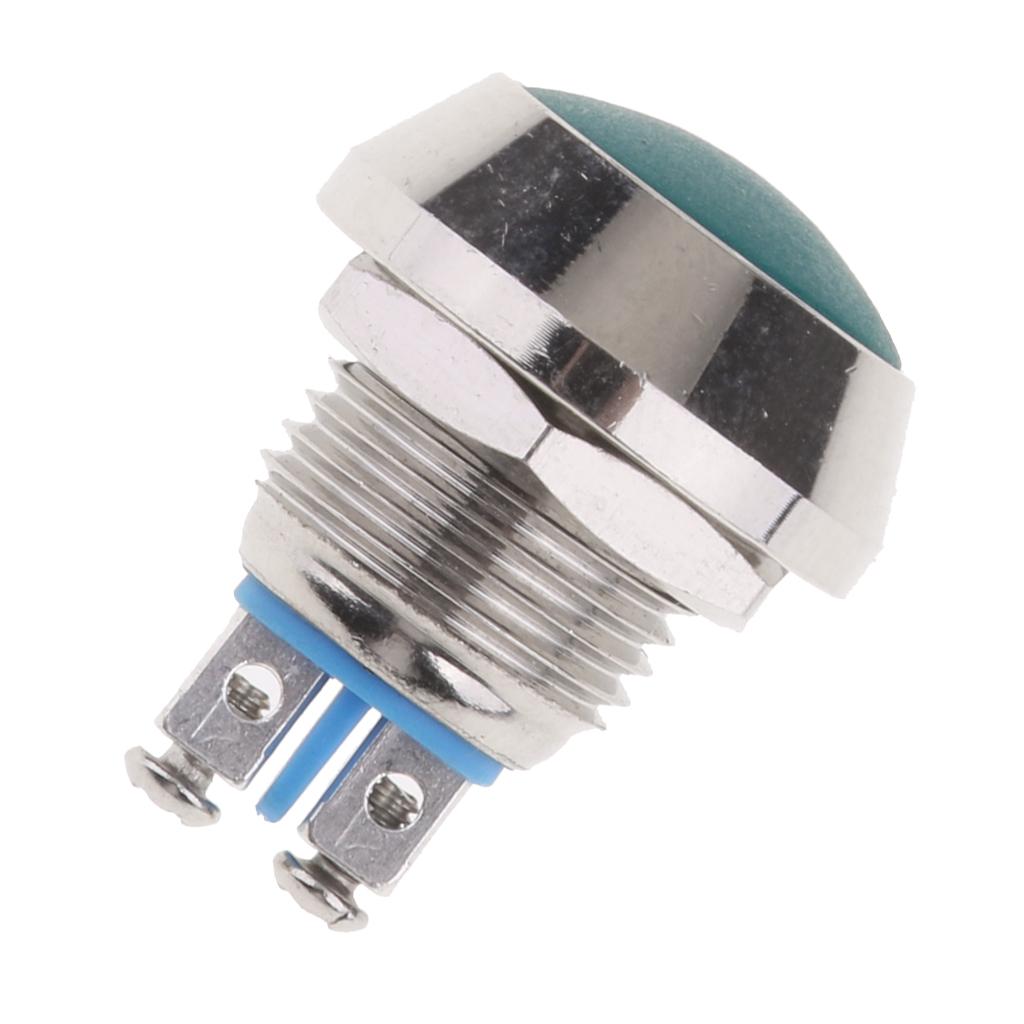 Nút Kim Loại Tròn 12 Mm SPST Nút ấn Tạm Thời 1NO P67 Không Thấm Nước