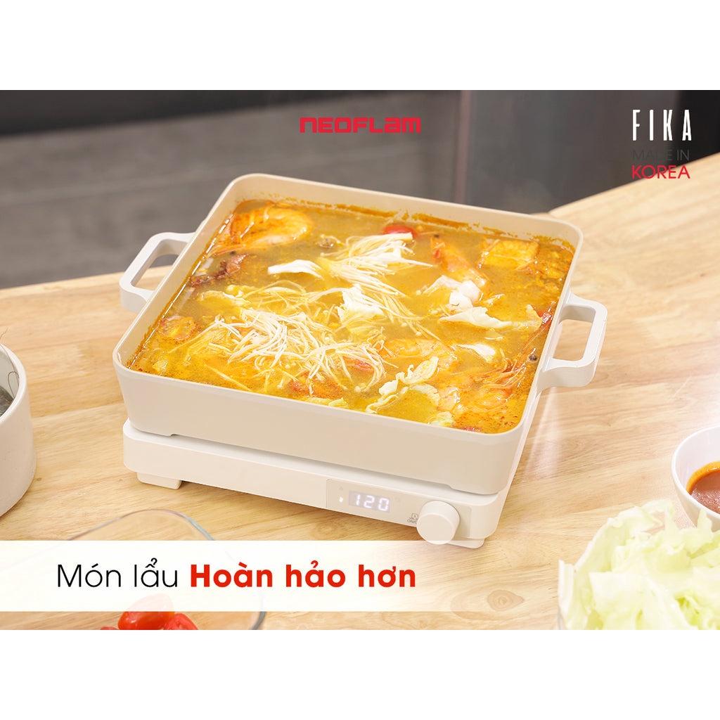 Bộ nồi lẩu và bếp từ Fika one Neoflam Size 28cm,Tráng gốm chống dính Xtrema Hàn Quốc