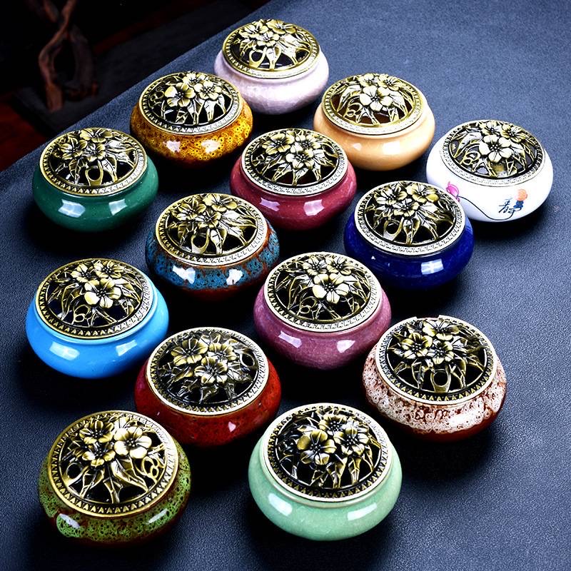 Lư Xông Nụ Trầm Hương - Đỉnh Đốt Nhang Bằng Gốm Rạn Cao Cấp, Kèm Lót Bông Đế Chống Cháy
