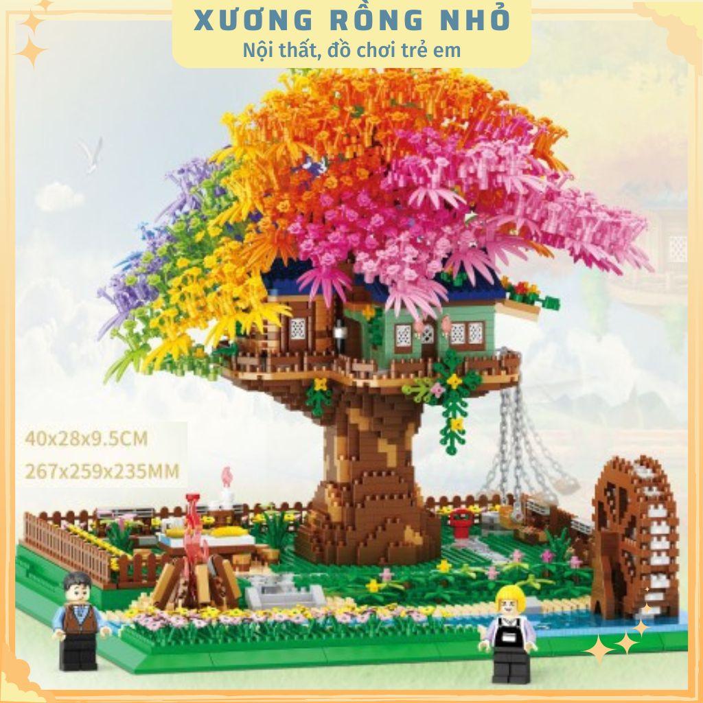 Đồ Chơi Ngôi Nhà Cây Cầu Vồng Phát Sáng Dành Cho Bé - Mô hình cây tree house