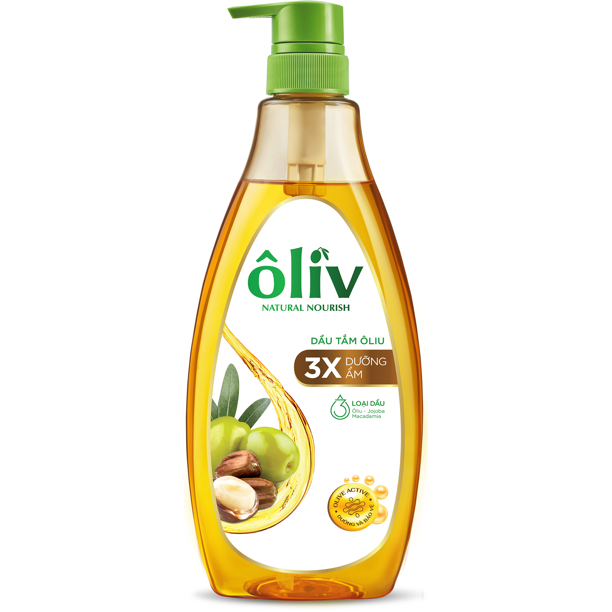 DẦU TẮM OLIV 3X DƯỠNG ẨM 650ML/1L