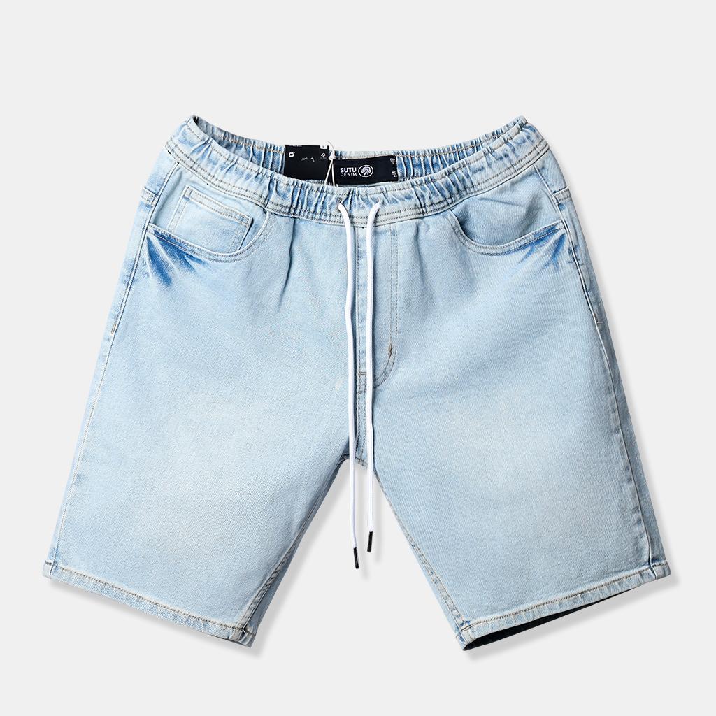 Quần Đùi/Short Jeans Lưng Thun Nam SUTU BRAND Chất Vải Cao Cấp Co Giãn Form Regular Vừa Vặn Không Phai