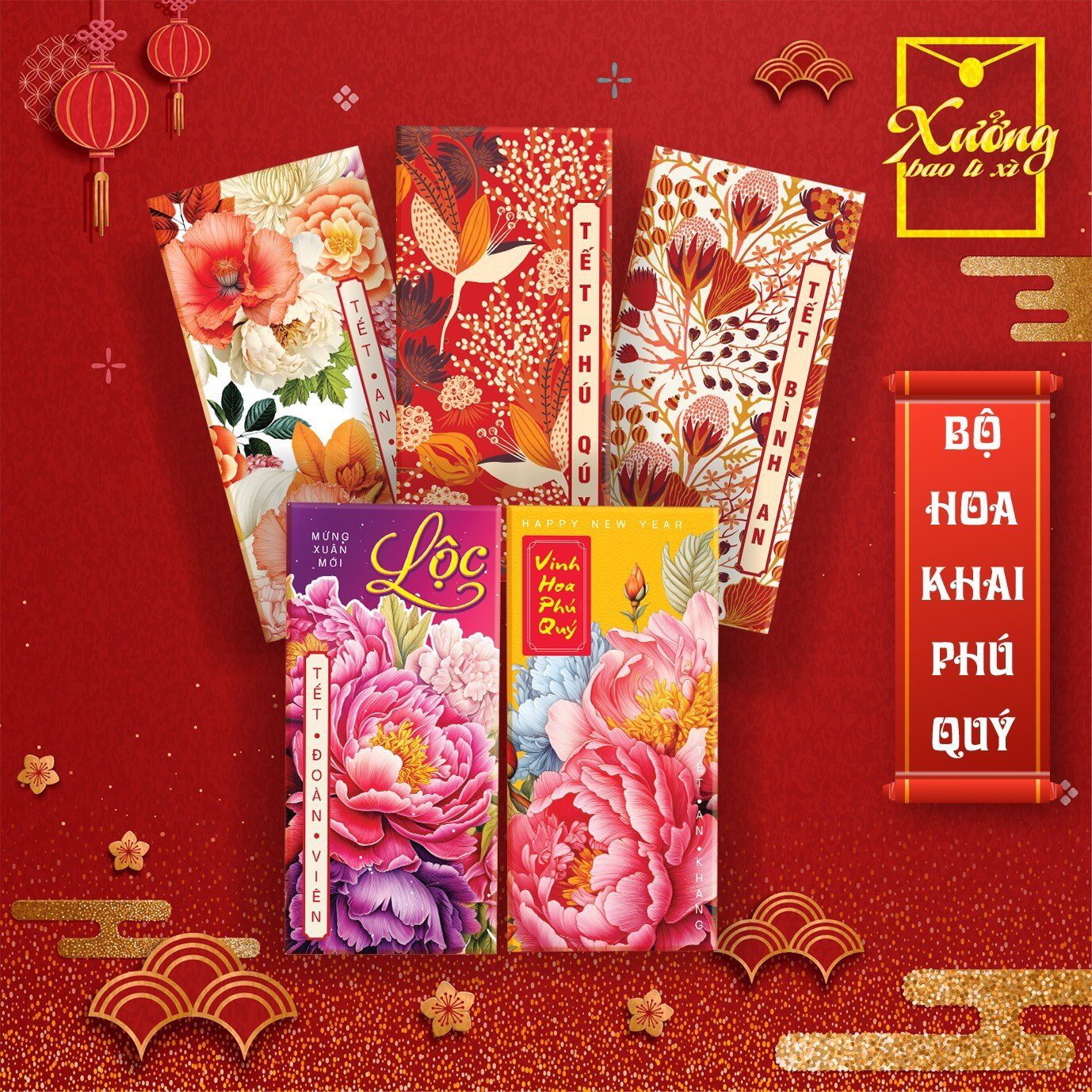 Combo 100 Bao Lì Xì Tết 2023 Mix Nhiều Mẫu Ngẫu Nhiên