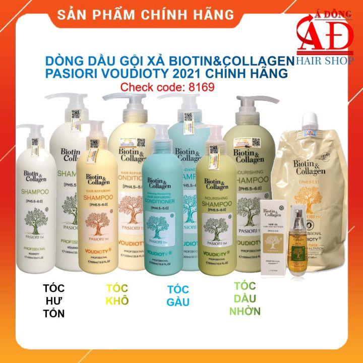 BỘ DẦU GỘI XẢ HẤP DƯỠNG BIOTIN &amp; COLLAGEN PASIORI VOUDIOTY NEW 2021 CHÍNH HÃNG