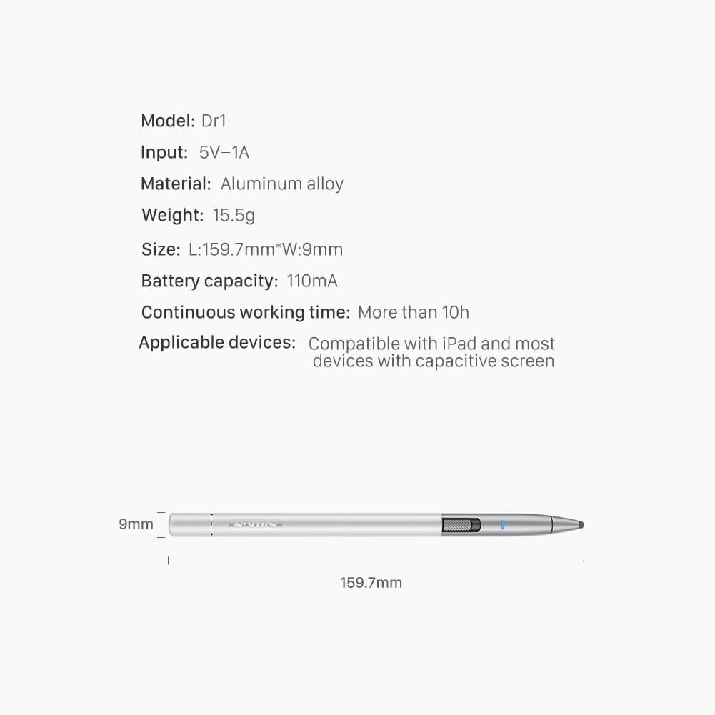 Bút cảm ứng đa năng cho iPad/ iPhone/ Samsung/ Tab và các dòng điện thoại, máy tính bản cảm ứng chính hãng Nillkin iSketch Adjustable Capacitive Stylus được trang bị 3 chip thông minh, 3 mức độ khác nhau - Hàng chính hãng