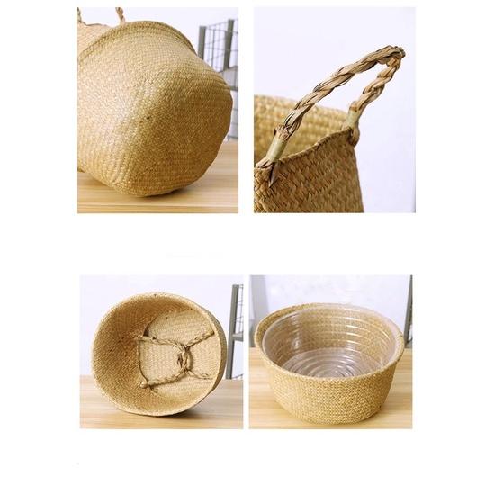Giỏ cói Bị cói trồng cây trang trí, đựng quần áo - Túi cói giỏ cói đựng cây giả cây trồng trong nhà