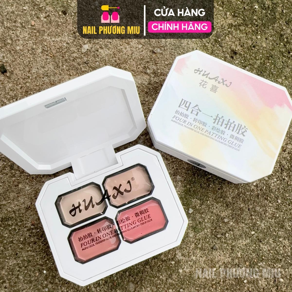 Set Gel Dặm Ombre 4 Màu Huaxi Bảng A Tông Màu Nude Tôn Da Làm Nail Đẹp Dịu Dàng, Chất Gel Siêu Mịn Mướt Không Cần Pha Bột