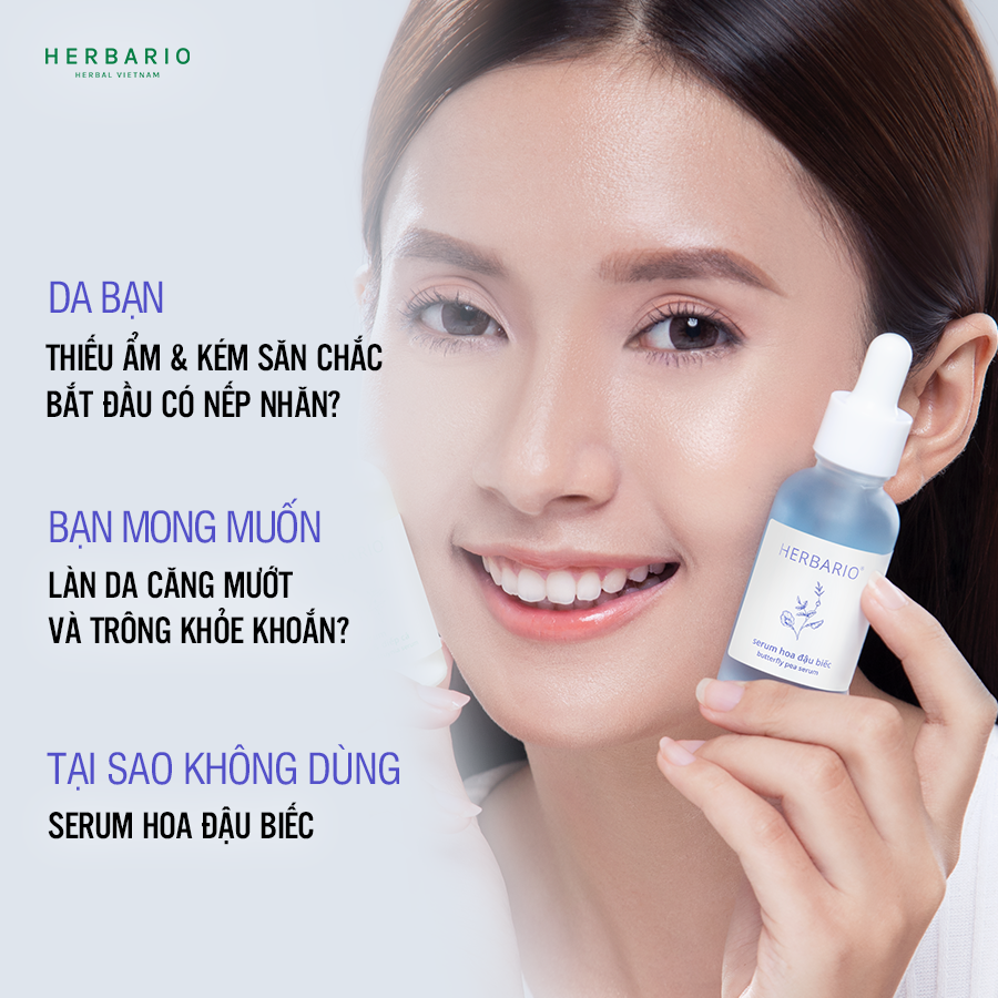 Serum Hoa Đậu Biếc Herbario 30ml ngăn ngừa lão hóa thuần chay