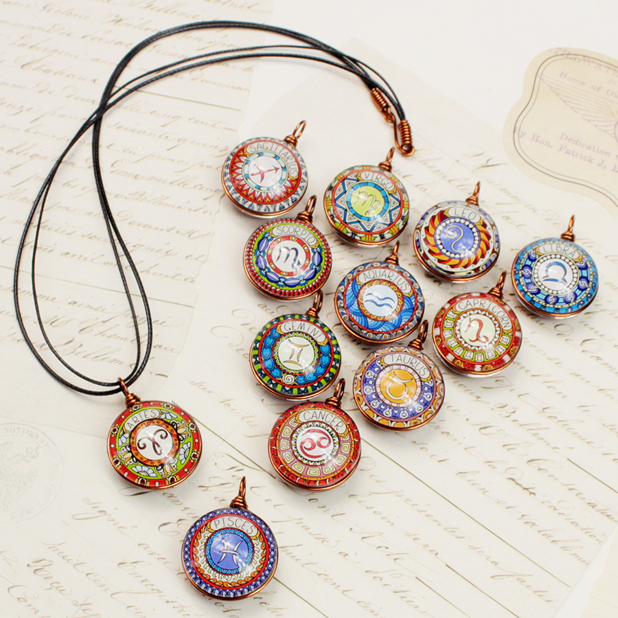 Dây chuyền 12 cung hoàng đạo Zodiac màu sắc tươi sáng 06647-MDC0012
