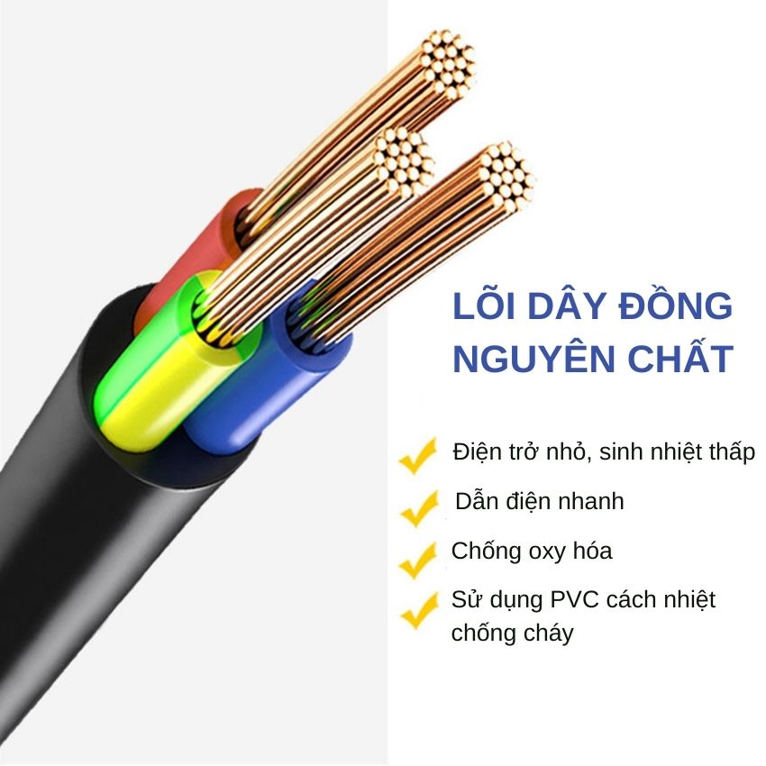 Dây nguồn máy tính - Dây nguồn 2 chấu tròn chất lượng cao cho máy tính, màn hình, máy in và các thiết bị ngoại vi khác