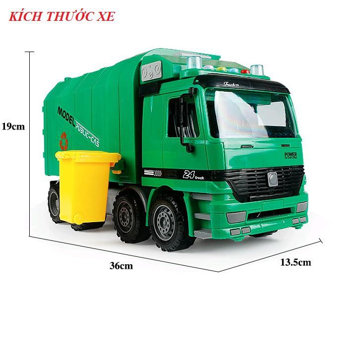 Mô hình xe chở rác cao cấp siêu to có âm thanh thùng xe có thể lật được