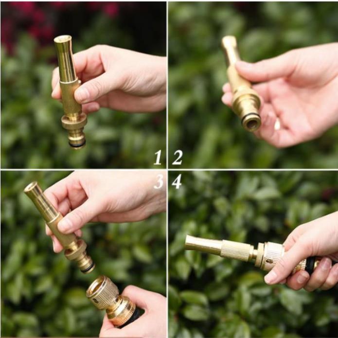 Bộ dây vòi xịt nước rửa xe, tưới cây . tăng áp 3 lần, loại 15m 206587 cút sập, + tặng đai