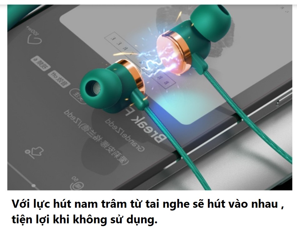 Tai Nghe Bluetooth  5.1  Thể Thao Quàng Cổ Có Đèn Pin , Âm Thanh Hifi Stereo, Pin 400mAh Sử Dụng Liên Tục Từ 20 Đến 40 Giờ Tùy Theo Mức Âm Lượng, Hỗ Trợ Khe Cắm Thẻ NhớTF.