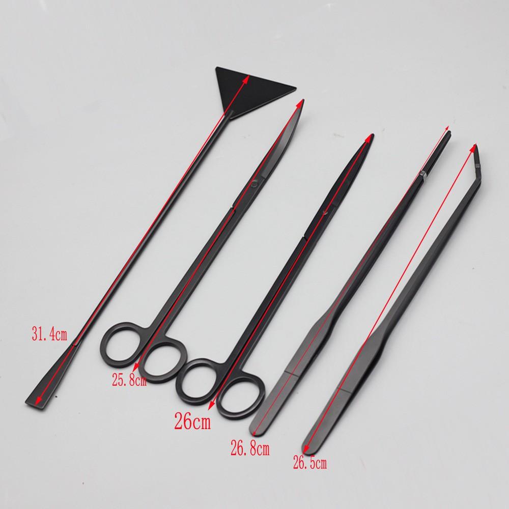 Bộ dụng cụ thủy sinh 5 món cao cấp - Bộ chăm sóc cây thủy sinh - cắt tỉa cây- set bể cá
