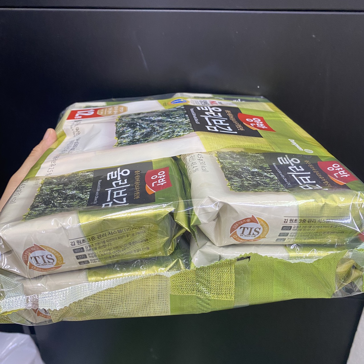 Lá Kim Tẩm Dầu Oliu Ăn Liền Dongwon Hàn Quốc Bịch 60G ( 5G x 12 Gói) /동원) 올리브김 식탁12P5G*12EA