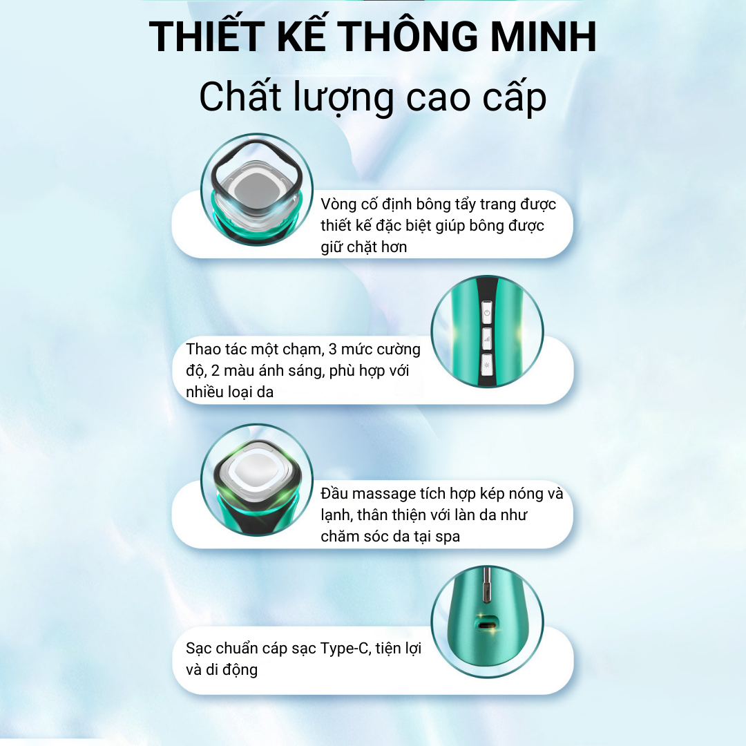 Máy Đẩy Tinh Chất Nóng Lạnh ION D829, Máy Điện Di Tinh Chất Massage Mặt Công Nghệ ION Thế Hệ Mới 2022