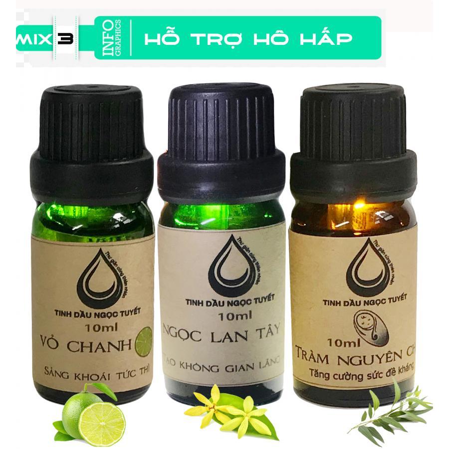 Bộ tinh dầu tạo không khi ấm áp,trong lành 10mlx3 (vỏ chanh, ngọc lan tây, tràm) Ngọc Tuyết