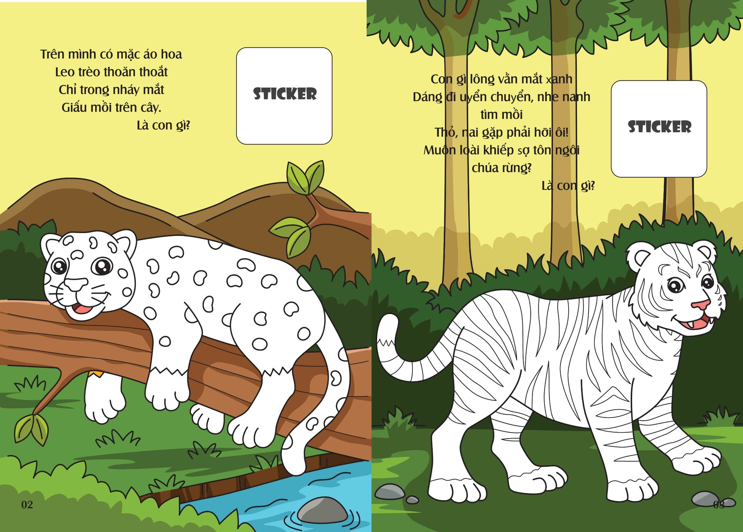 Sách - Bé tô màu: Khám phá rừng xanh hùng vĩ (20+ hình dán sticker) (VT)