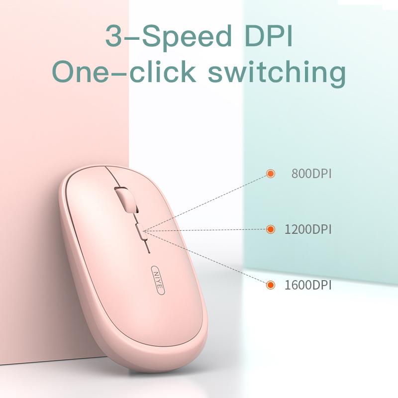 Chuột Hồng Silent Chuột Không Dây 2.4GHz Sạc Máy Tính KOK Game Thủ Không Dây Chơi Game Dễ Thương Nhà Văn Phòng Của Chuột