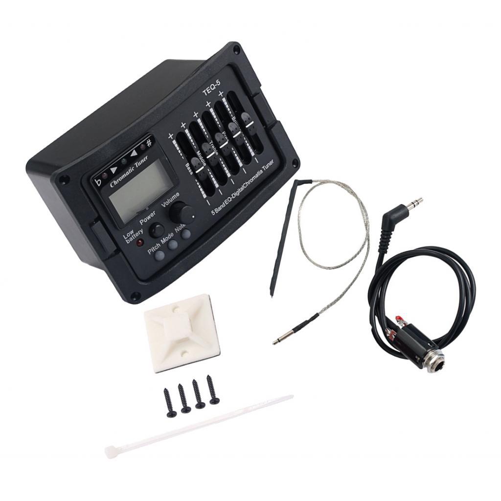 Acoustic Guitar 5-Band EQ Equalizer Guitar Preamp Piezo Pickup 12dB
