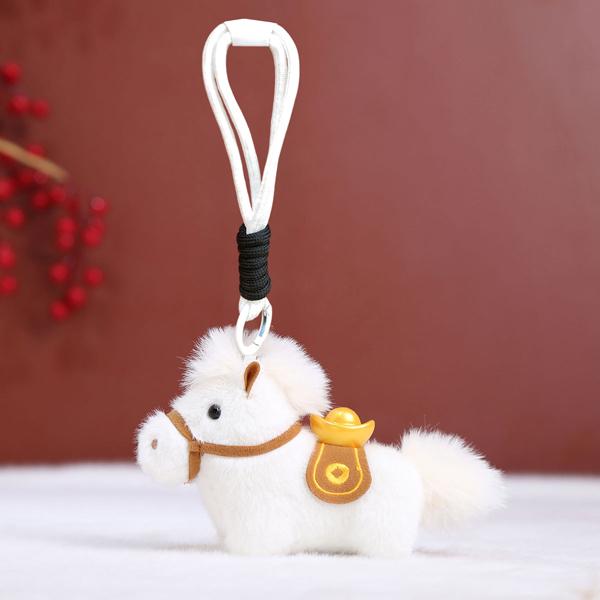 Móc Treo Thú Bông Ngựa - Mã Đáo Thành Công - Tết Bính Ngọ 2026 - XM01 - Màu Trắng