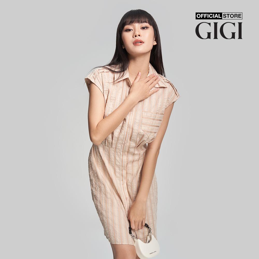 GIGI - Đầm sơ mi tay ngắn năng động G2107D231120