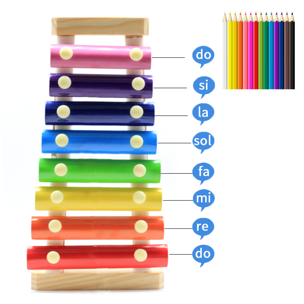 Đàn Gỗ Cao Cấp Xylophone  8 Âm Cho Bé