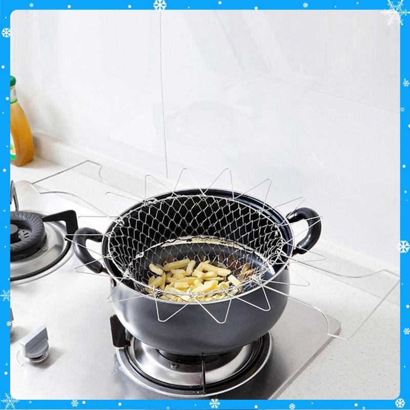RỔ GIỎ NHÚNG INOX ĐA NĂNG CHIÊN RÁN LUỘC HẤP - TẶNG MIẾNG RỬA BÁT SILICON - Hàng Chất Lượng