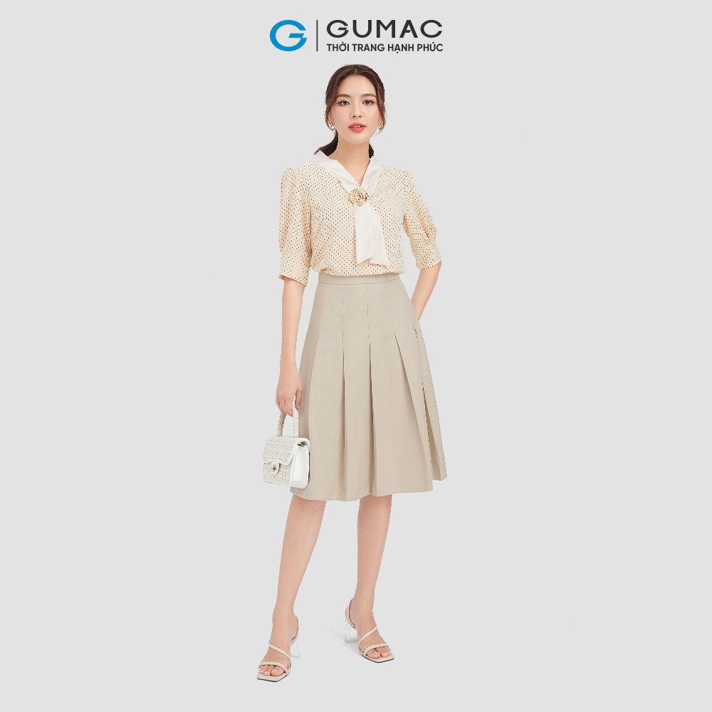 Áo kiểu GUMAC, áo chấm bi tay lỡ LA0806