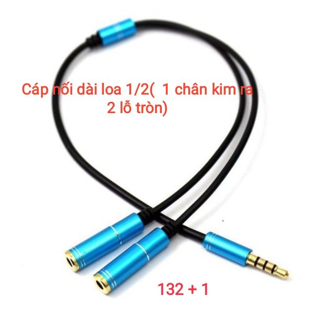 Cáp nối dài loa 1/2 (1kim ra 2 lỗ)