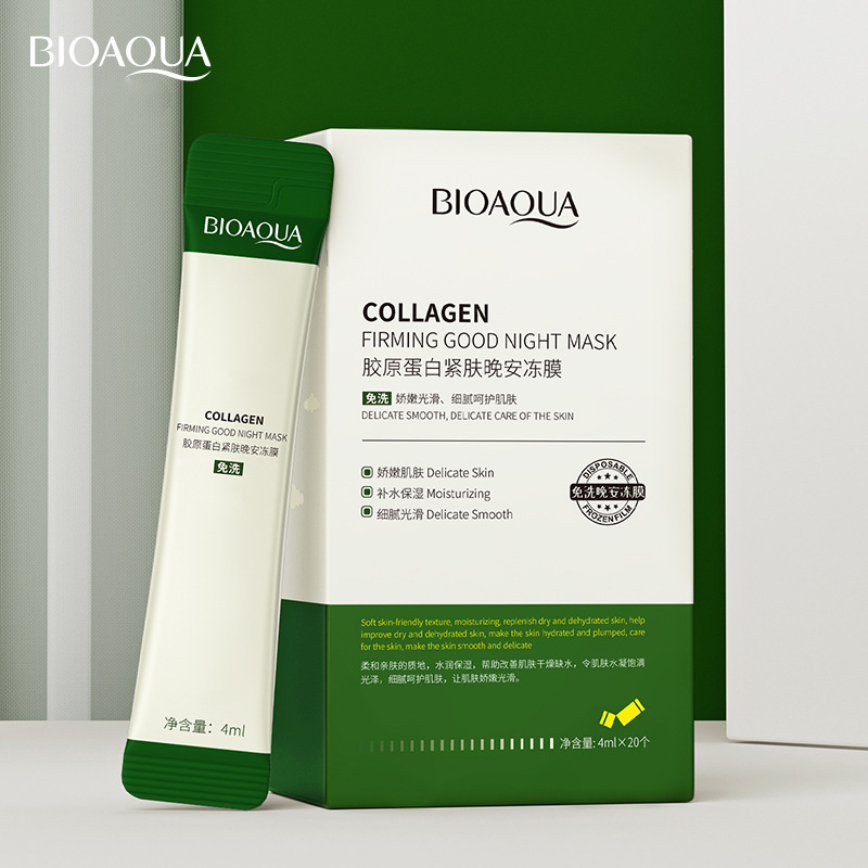 Hộp 20 gói mặt nạ ngủ collagen dưỡng ẩm BIOAQUA kềm dầu 20x4ml